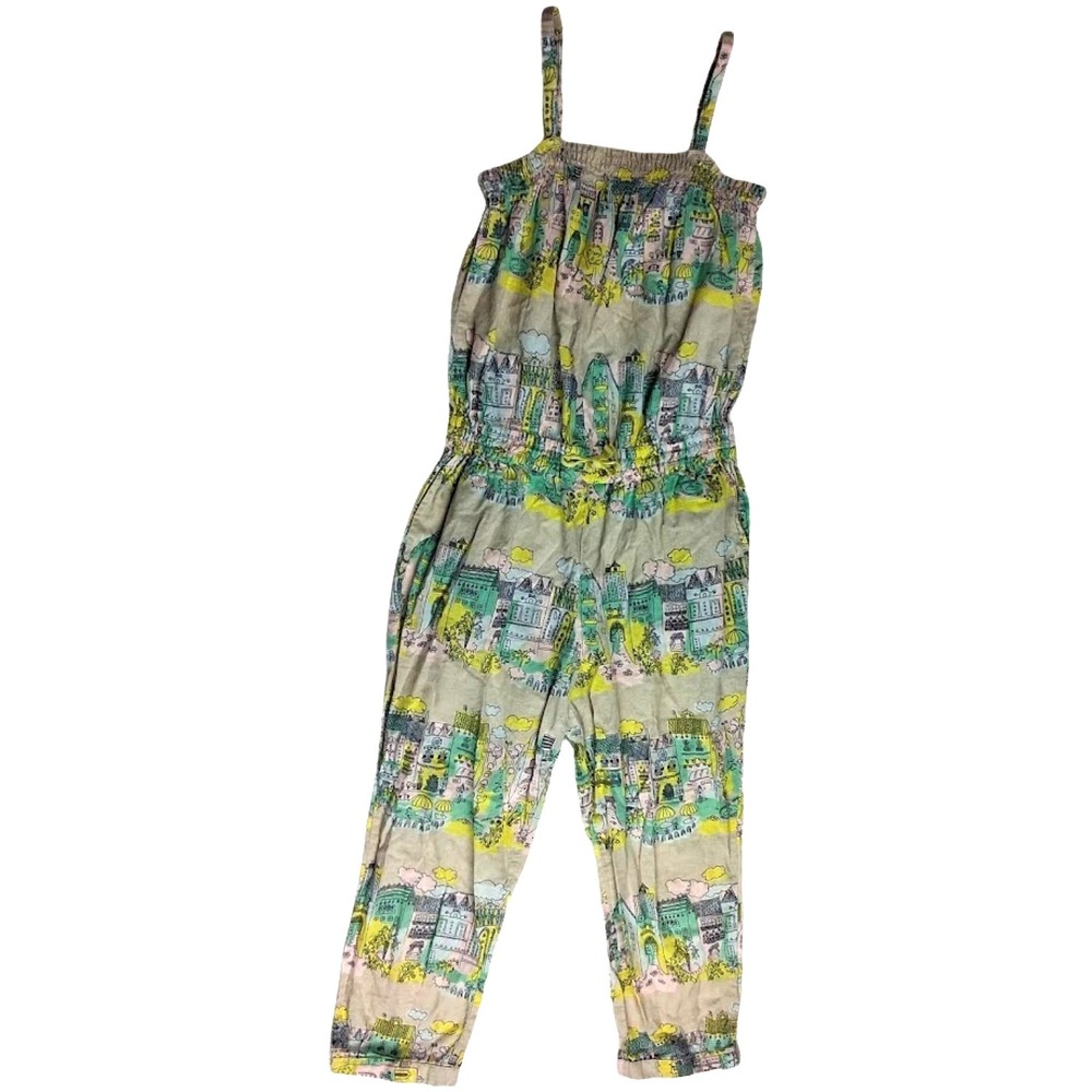 Mini Boden Girls 4 5 Tiny Town Jumpsuit 1pc Sleeveless Lightweight‎ Pockets